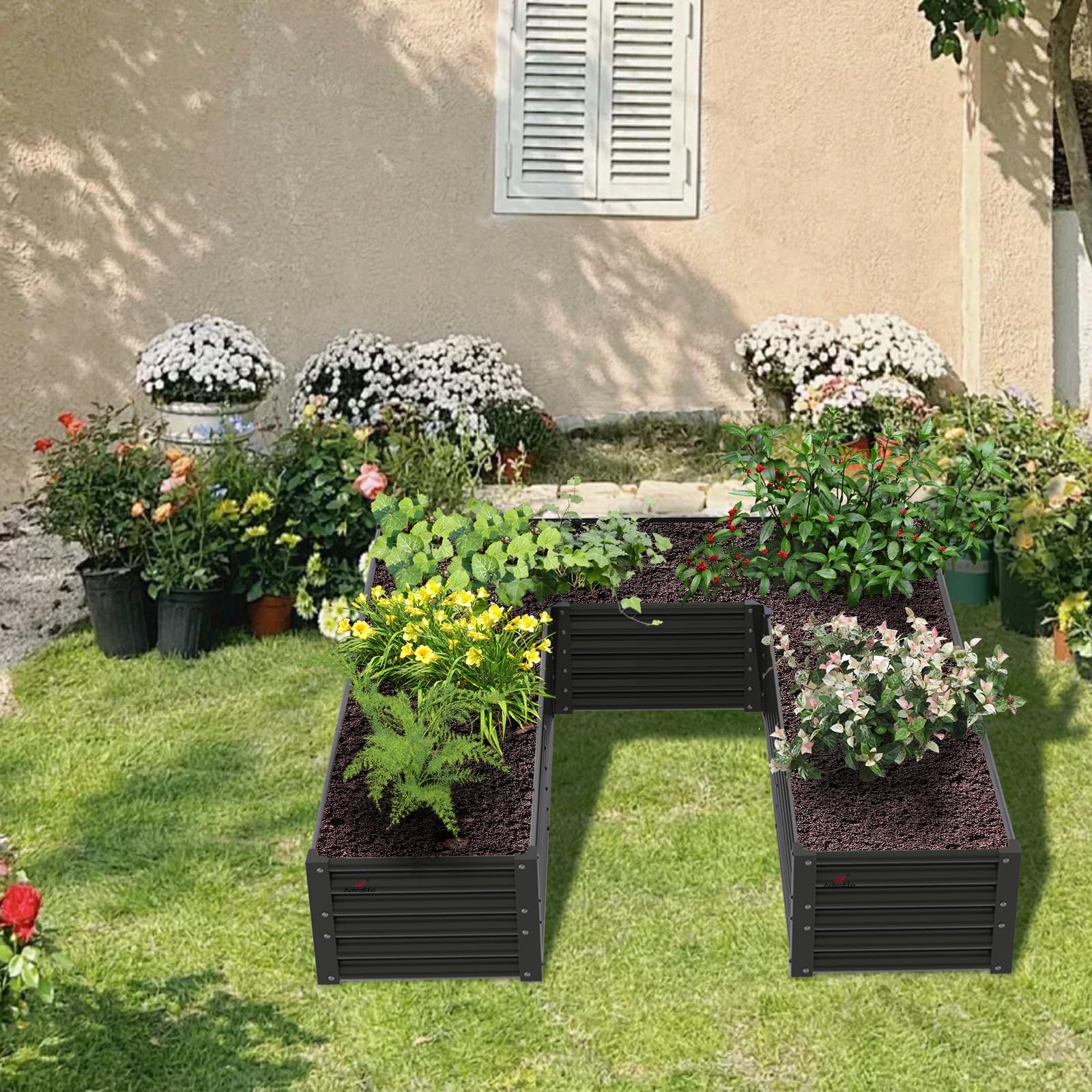 置物 NEIGHBORHOOD SRL GARDEN BED Amazon.com: A ANLEOLIFE U-Shaped Outdoor Galvanized Raised Garden